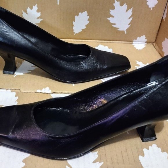 VNTG Charles David By Nathalie M. Avant Garde Laquered Spool Kitten Heel 6B New - Picture 11 of 12